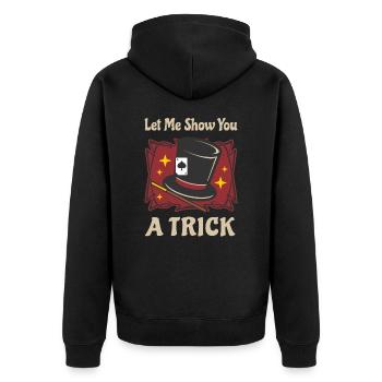 Magician Costume Magic Trick Retro Show Magician - Unisex Premium Organic Zip Hoodie - black - Back - Nico (187cm)