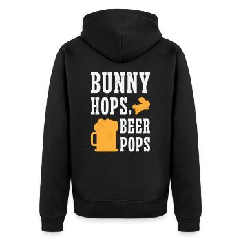 Osterhasen Biertrinker Ferienkaninchen - Unisex Premium Bio Zip Hoodie - Schwarz - Hinten - Nico (187cm)