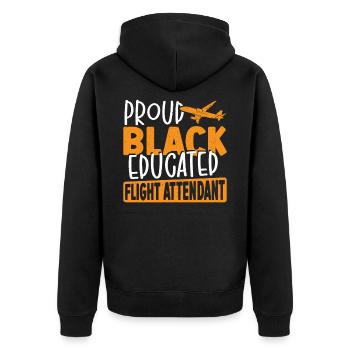 Flugbegleiter Flugbegleiterin Luftfahrt Flugzeug - Unisex Premium Bio Zip Hoodie - Schwarz - Hinten - Nico (187cm)