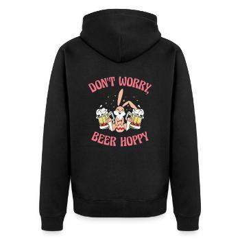 Lapins de Pâques Buveurs de bière Lapins de vacances - Veste à capuche bio Premium Unisexe - noir - Dos - Nico (187cm)