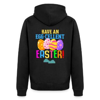 Ostern Bunte Eier färben Kaninchen Eierjagd - Unisex Premium Bio Zip Hoodie - Schwarz - Hinten - Nico (187cm)