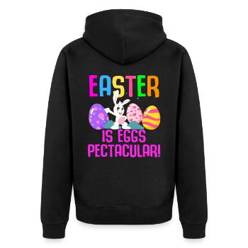 Easter Rabbit Easter Flowers Eggs - Unisex Premium Organic Zip Hoodie - black - Back - Nico (187cm)