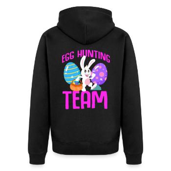 Easter Rabbit Easter Flowers Eggs - Unisex Premium Organic Zip Hoodie - black - Back - Nico (187cm)