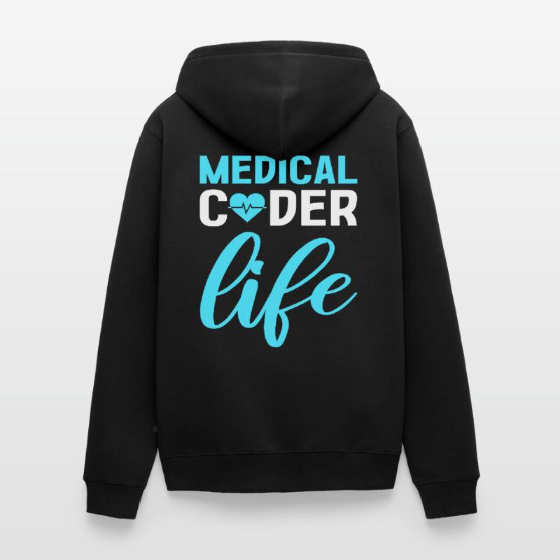 Codeur médical Vie Codeur clinique Codeur médical Veste à capuche bio Premium Unisexe