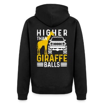Higher Than Giraffe Balls Lifted Truck Square - Unisex Premium Organic Zip Hoodie - black - Back - Nico (187cm)