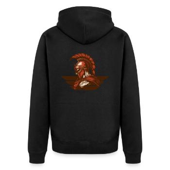 Römischer Krieger Kämpfer Stärke und Mut - Unisex Premium Bio Zip Hoodie - Schwarz - Hinten - Nico (187cm)