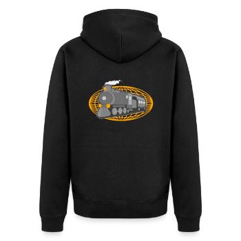 Railway Railway lover steam locomotive - Unisex Premium Organic Zip Hoodie - black - Back - Nico (187cm)