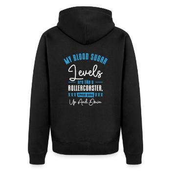 Pancréas diabétique - Veste à capuche bio Premium Unisexe - noir - Dos - Nico (187cm)