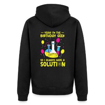 Wissenschaft Thema Geburtstagsfeier Chemie - Unisex Premium Bio Zip Hoodie - Schwarz - Hinten - Nico (187cm)