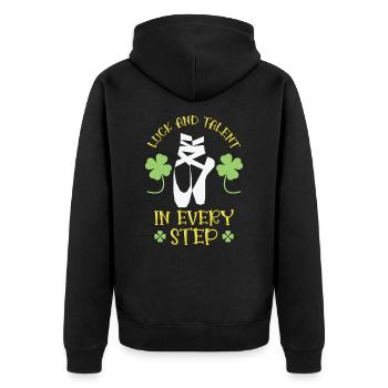 Ballet de la Saint-Patrick Danseur Shamrock Clover - Veste à capuche bio Premium Unisexe - noir - Dos - Nico (187cm)