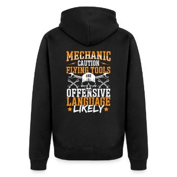 Outils volants mécaniques et voiture de langage offensant - Veste à capuche bio Premium Unisexe - noir - Dos - Nico (187cm)
