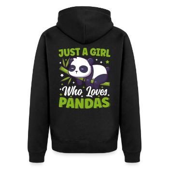Just A Girl Who Loves Panda Bear Cute Sleeping - Unisex Premium Organic Zip Hoodie - black - Back - Nico (187cm)