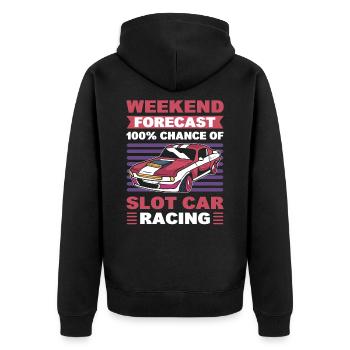 Slot Car Rennen Slot Car Race Slotcar Rennen - Unisex Premium Bio Zip Hoodie - Schwarz - Hinten - Nico (187cm)