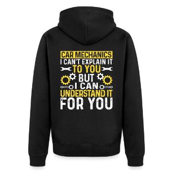 Car Mechanics I Can Explain It To You Car Mechanic - Unisex Premium Bio Zip Hoodie - Schwarz - Hinten - Nico (187cm)