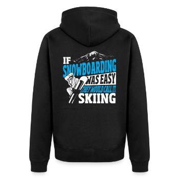 Snowboarden Snowboarding Winter Freestyle Schnee - Unisex Premium Bio Zip Hoodie - Schwarz - Hinten - Nico (187cm)