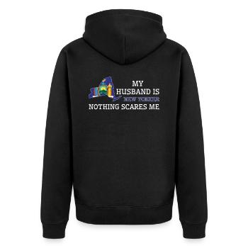 Nichts macht mir Angst New Yorker Ehemann New York - Unisex Premium Bio Zip Hoodie - Schwarz - Hinten - Nico (187cm)