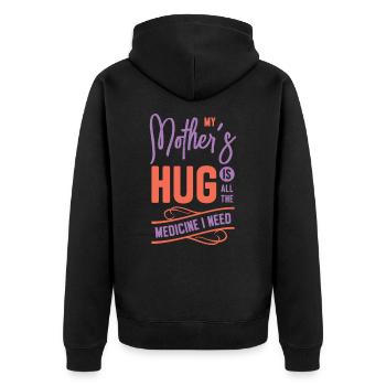 Beste Medizin Mutter Umarmung Oma Eltern Familie - Unisex Premium Bio Zip Hoodie - Schwarz - Hinten - Nico (187cm)