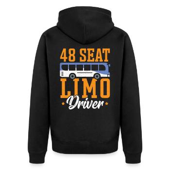 48 Limo Driver Bus Driver School Bus Driver - Unisex Premium Bio Zip Hoodie - Schwarz - Hinten - Nico (187cm)