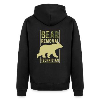 Bärenbeseitigung Techniker Bärenjagd Wildtierjagd - Unisex Premium Bio Zip Hoodie - Schwarz - Hinten - Nico (187cm)