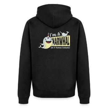 I'm A Narwhal In A Human Costume Narwhal Unicorn - Unisex Premium Bio Zip Hoodie - Schwarz - Hinten - Nico (187cm)