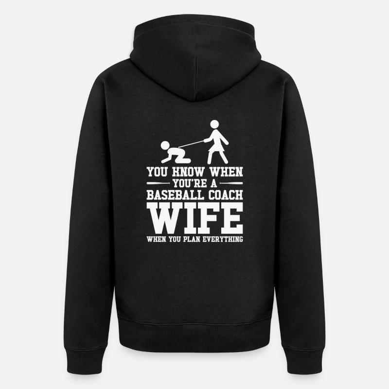 Baseball-Trainerin Ehefrau Berufstätige Mutter - Unisex Premium Bio Zip Hoodie - Schwarz