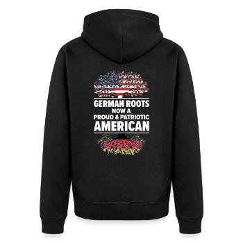 Born German Germany American USA Citizenship - Unisex Premium Organic Zip Hoodie - black - Back - Nico (187cm)