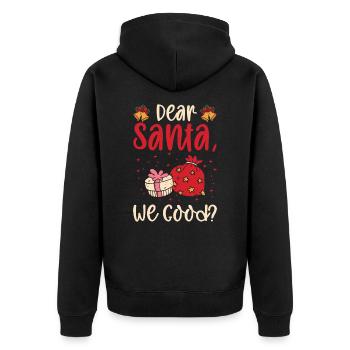 Lieber Weihnachtsmann Weihnachten Urlaub - Unisex Premium Bio Zip Hoodie - Schwarz - Hinten - Nico (187cm)