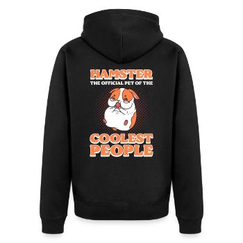 Hamster The Official Pet Of The Coolest People - Unisex Premium Organic Zip Hoodie - black - Back - Nico (187cm)