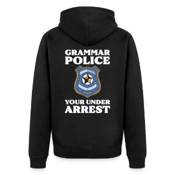 Grammer Police Votre arrestation Sarcastique Drôle - Veste à capuche bio Premium Unisexe - noir - Dos - Nico (187cm)