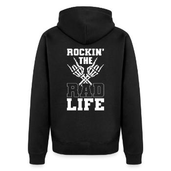 Rockin' The Rad Life Radiology Tech Rad Technician - Unisex Premium Organic Zip Hoodie - black - Back - Nico (187cm)