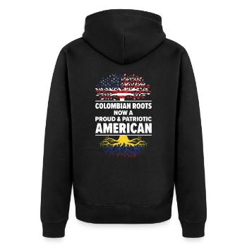 Geboren Kolumbianer Kolumbien Amerikaner USA - Unisex Premium Bio Zip Hoodie - Schwarz - Hinten - Nico (187cm)
