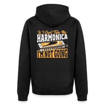 Harmonica Orgue à bouche Harmoniciste Joueur d’harmonica - Veste à capuche bio Premium Unisexe - noir - Dos - Nico (187cm)