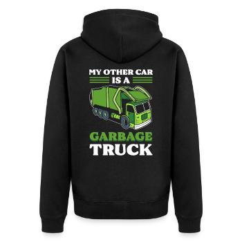 Mon autre voiture est une poubelle de recyclage de camion à ordures - Veste à capuche bio Premium Unisexe - noir - Dos - Nico (187cm)