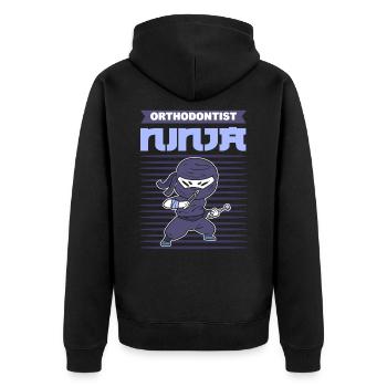 Orthodontist Ninja Orthodontists Dentist - Unisex Premium Organic Zip Hoodie - black - Back - Nico (187cm)