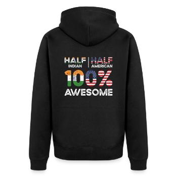 Born Indian India American USA Citizenship - Unisex Premium Organic Zip Hoodie - black - Back - Nico (187cm)