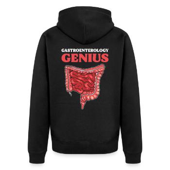 Gastroenterology Genius Gastroenterology - Unisex Premium Organic Zip Hoodie - black - Back - Nico (187cm)