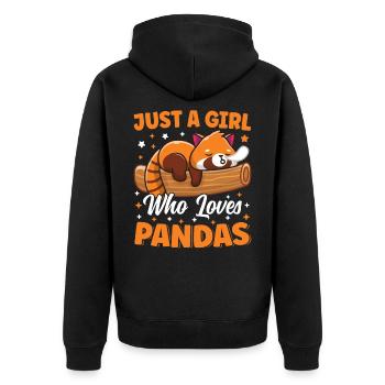 Just A Girl Who Loves Panda Bear Cute Sleeping - Unisex Premium Organic Zip Hoodie - black - Back - Nico (187cm)