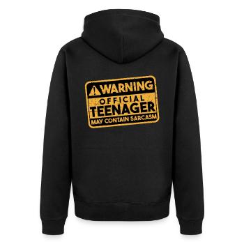 Avertissement officiel adolescent drôle Sarcastique 13ème - Veste à capuche bio Premium Unisexe - noir - Dos - Nico (187cm)