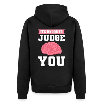 Psychologe Schulpsychologe Psychologie Psyche - Unisex Premium Bio Zip Hoodie - Schwarz - Hinten - Nico (187cm)