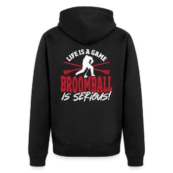 Broomball Broom Ball Broomball Lovers - Veste à capuche bio Premium Unisexe - noir - Dos - Nico (187cm)