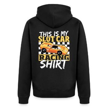 Slot Car Rennen Slot Car Race Slotcar Rennen - Unisex Premium Bio Zip Hoodie - Schwarz - Hinten - Nico (187cm)