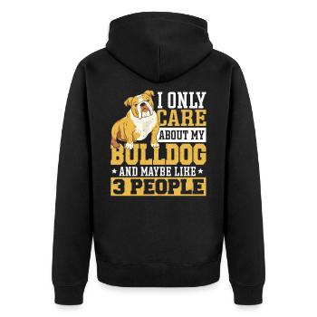 Bulldog Bouledogue anglais Hundelieb Hund - Veste à capuche bio Premium Unisexe - noir - Dos - Nico (187cm)