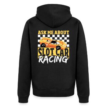 Slot Car Rennen Slot Car Race Slotcar Rennen - Unisex Premium Bio Zip Hoodie - Schwarz - Hinten - Nico (187cm)