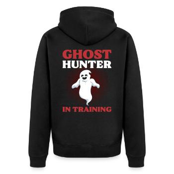 Ghost Hunter In Training Ghost Hunting Ghost - Unisex Premium Organic Zip Hoodie - black - Back - Nico (187cm)