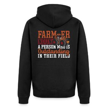 Farmer A Person Who Is Outstanding In Their Field - Unisex Premium Organic Zip Hoodie - black - Back - Nico (187cm)