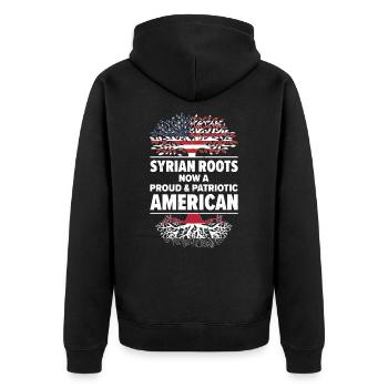 Nés Syriens Syrie Américains USA - Veste à capuche bio Premium Unisexe - noir - Dos - Nico (187cm)