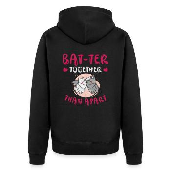 Câlin de la Saint-Valentin Paire de chauves-souris mignonnes - Veste à capuche bio Premium Unisexe - noir - Dos - Nico (187cm)