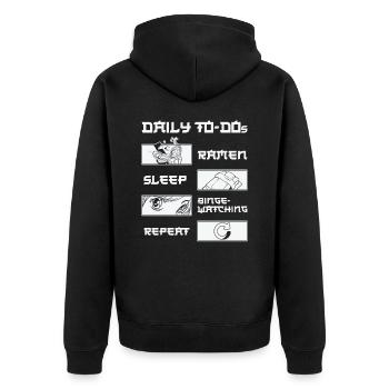 Fan de cinéma Daily Binge Watcher Ramen Lover - Veste à capuche bio Premium Unisexe - noir - Dos - Nico (187cm)