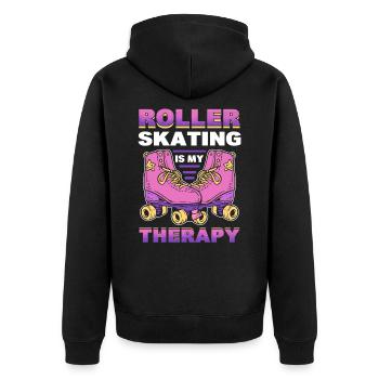 Roller Skating Roller Derby Roller Skating Sports - Veste à capuche bio Premium Unisexe - noir - Dos - Nico (187cm)