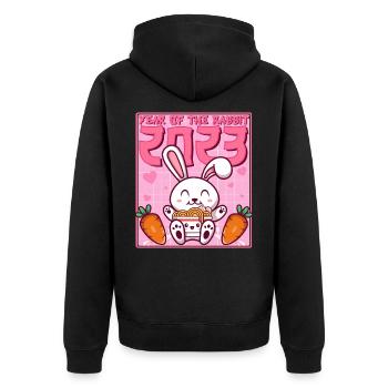 Année Du Lapin 2023 Ramen Pink Kawaii - Veste à capuche bio Premium Unisexe - noir - Dos - Nico (187cm)